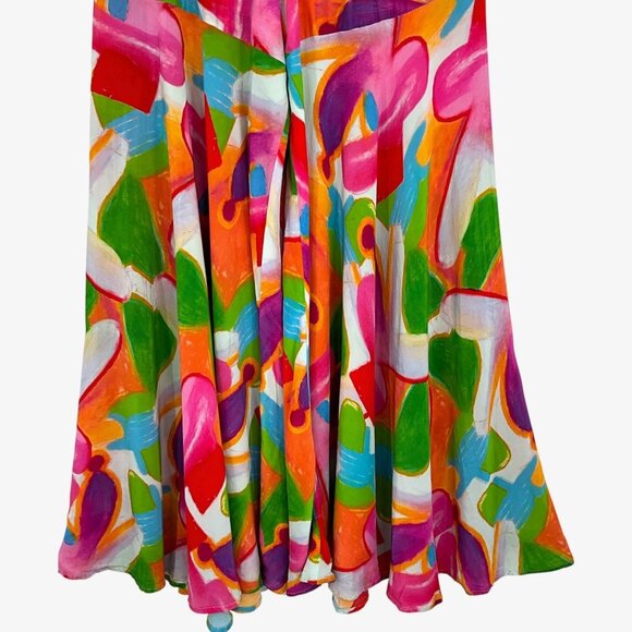 Rhys Lee X Gorman Pants Multicolor Silk Blend Extra Wide Leg Size 12 Women's - Picture 3 of 9